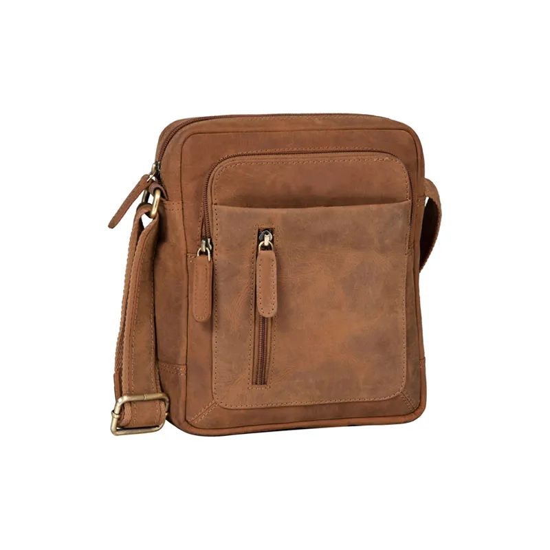 Brown Tan Leather Messenger for Men _367_11zon