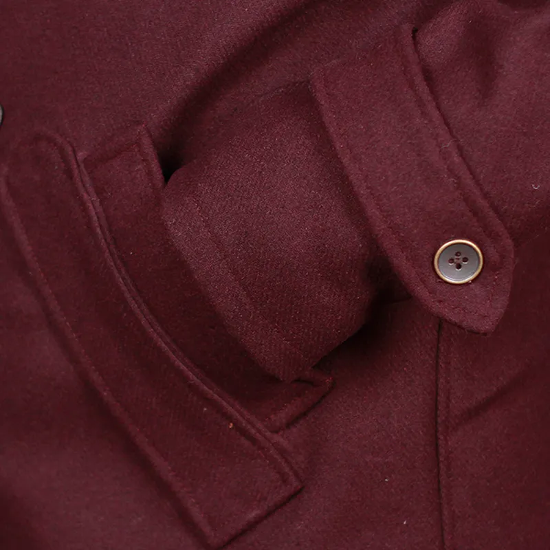 Fashion Men's Classic Double-Breasted Wool-Blend Peacoat