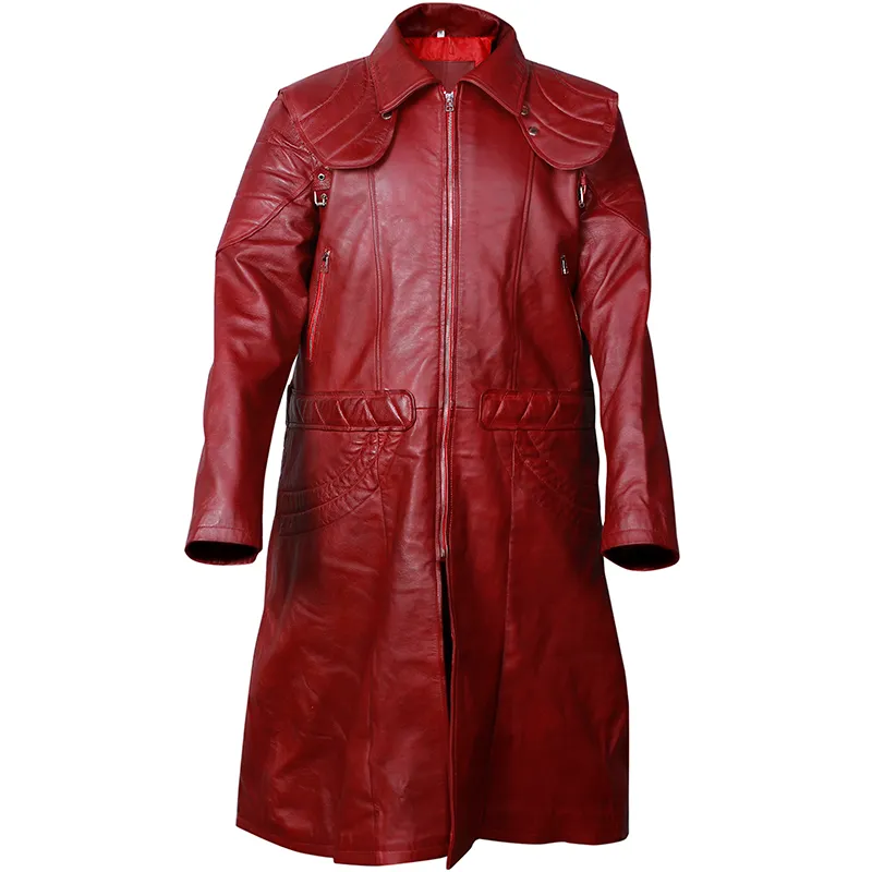 Mars Maroon Leather Coat Mars Maroon Leather Coat