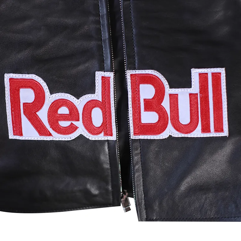 Men's Red Bull Black and Red Racing Biker Jacket