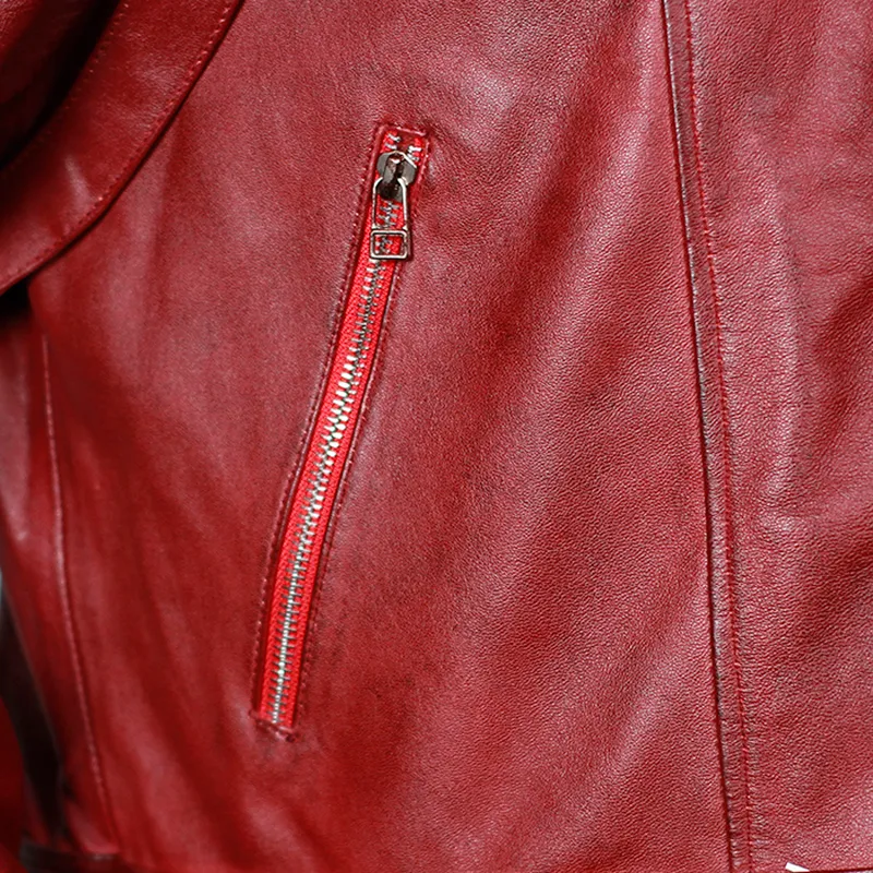 Quill Maroon Leather Coat