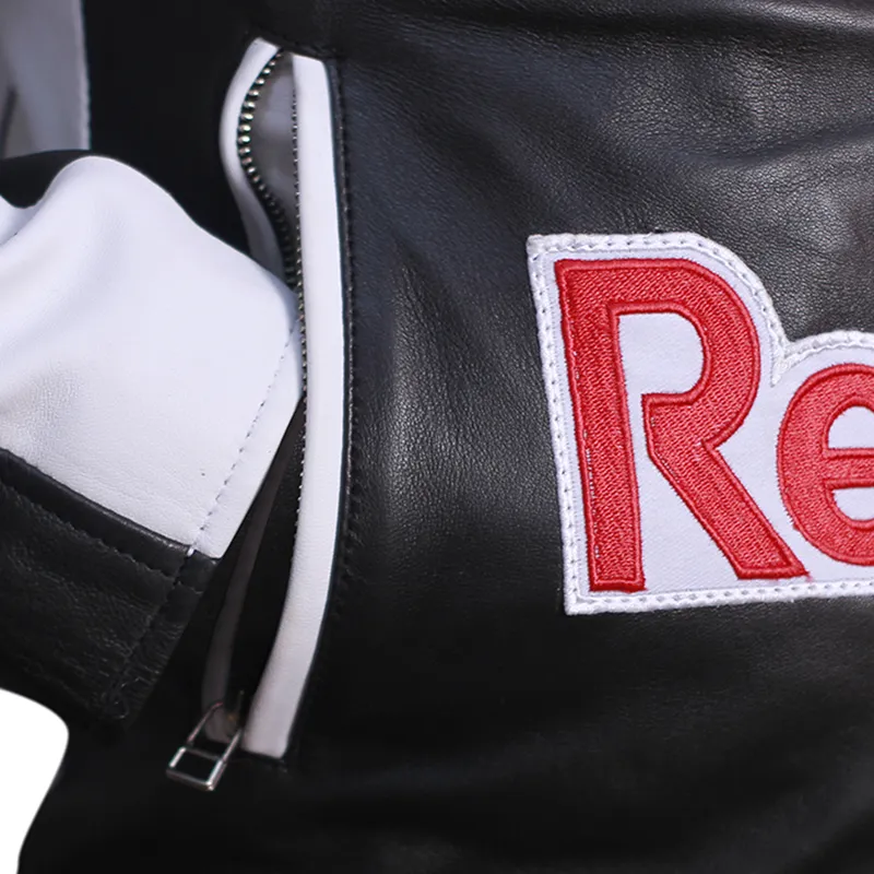 Red Bull cafe Racer Biker Leather Jacket