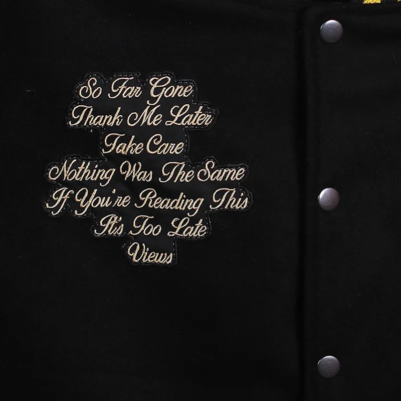 Summer Sixteen Drake OVO Black Letterman Varsity Jacket