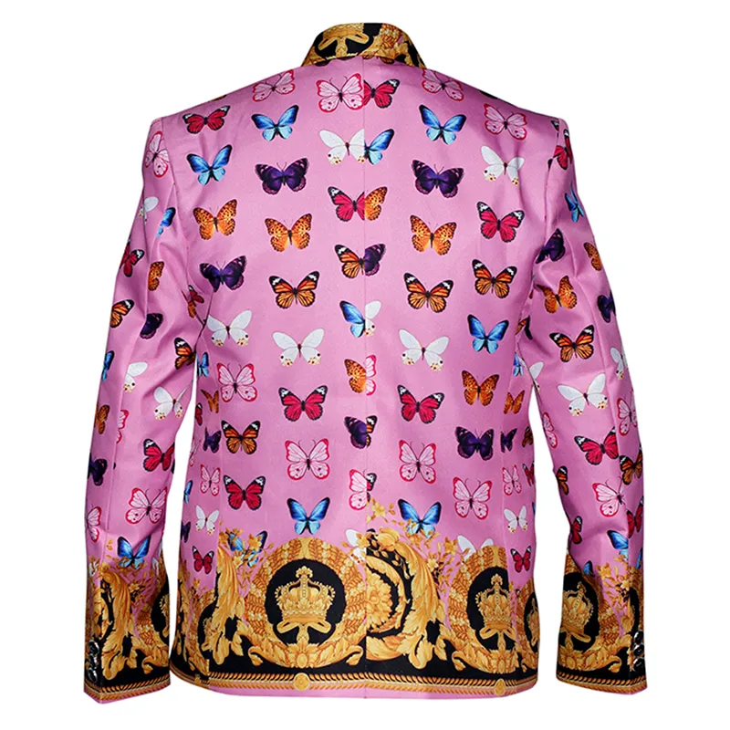 Versace Butterflies Printed Cropped Satin Shirt (2)