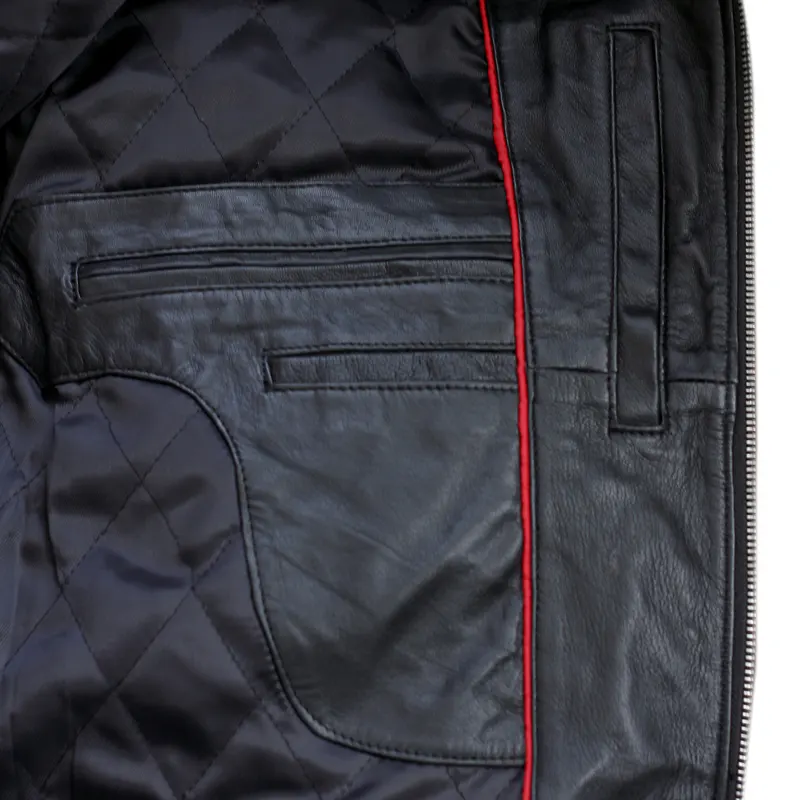 Mens Black Biker Leather Jacket