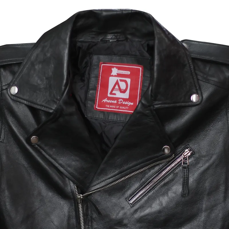 Mens Black Motorcycle Leather Jacket