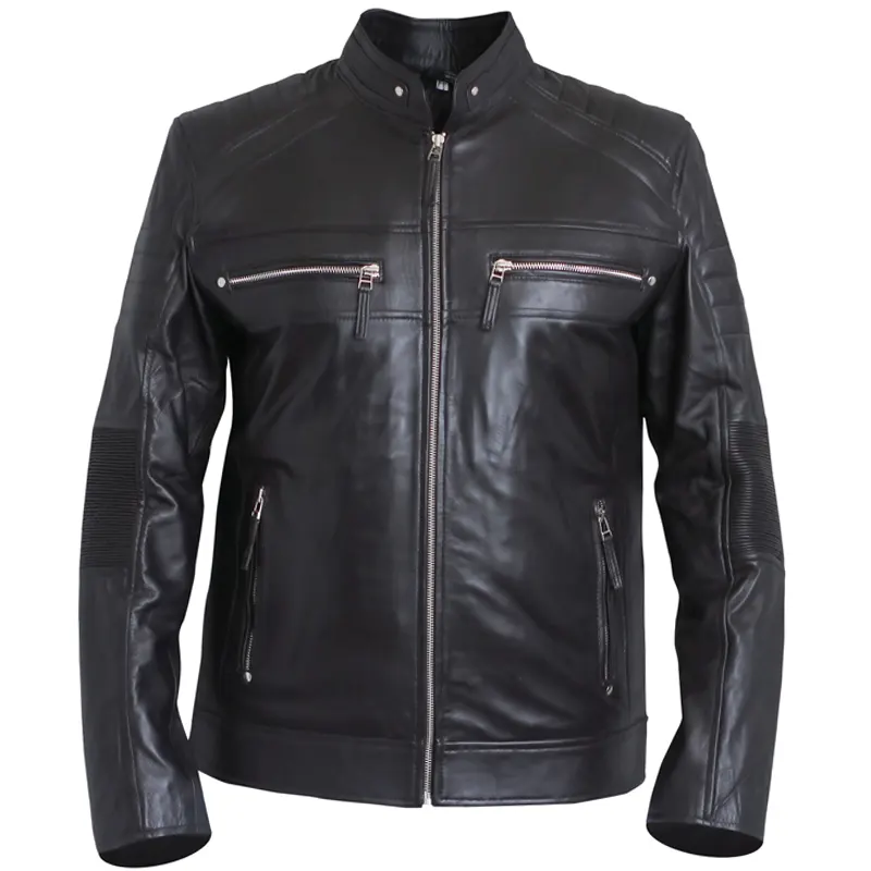 Men's Cafe Racer Black Classic Biker Leather Jacket Men's Cafe Racer Black Classic Biker Leather Jacket