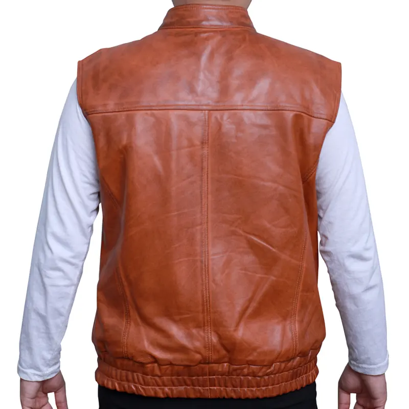 Men's Leather Biker Riding Motorcycle Vest